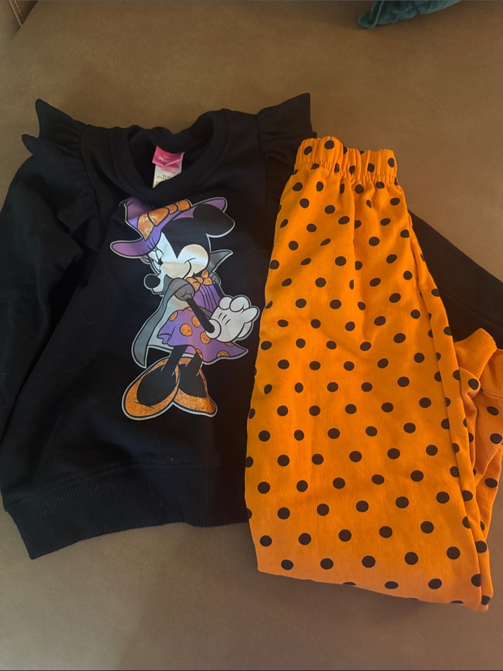 Disney Black and Orange Minnie Mouse Halloween Matching Set